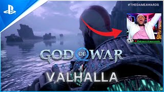 GOD OF WAR RAGNAROK VALHALLA DLC TRAILER REACTION OMFG I DIED  The Game Awards 2023 [upl. by Nonaihr]