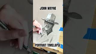 DRAWING JOHN WAYNE IN “THE COWBOYS”🤠 johnwayne westernmovies portraitdrawing [upl. by Bohannon]