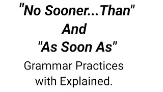 No SoonerThan and As Soon AsEnglish Grammar PracticesAdvanced level explained Bengali Version [upl. by Nimajnab354]