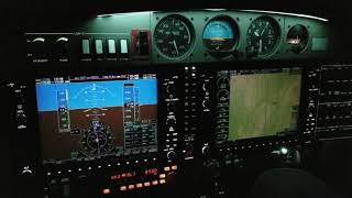 DA40 night landing at KCNO Chino with goaround and power off 180 short approach with ATC [upl. by Lener350]