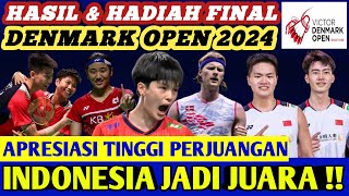 INDONESIA JUARA di hati ‼️ Hasil Final amp Jumlah Hadiah Badminton DENMARK OPEN 2024 Hari Ini [upl. by Garmaise]