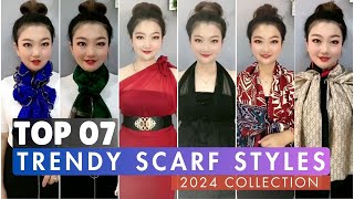 Top 7 Trendy scarf styles for girls  How to tie a scarf P32024 scarfwearing tie fashion [upl. by Shulem]