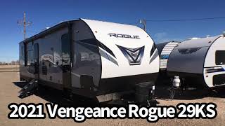 2021 Forest River Vengeance Rogue 29KS Toy Hauler Travel Trailer [upl. by Ricardama]