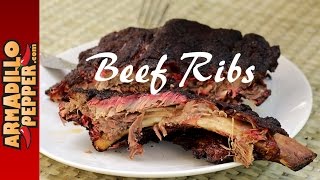 Smoked Beef Ribs on Old Smokey amp Gas Grills  Black OPs Rub [upl. by Reilamag]