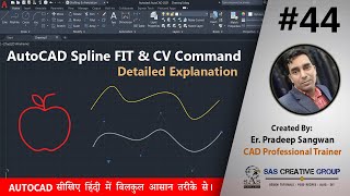 AutoCAD Spline Command  AutoCAD Tutorials 44  HindiUrdu autocad 202125 cad spline Fit and CV [upl. by Dnilazor]