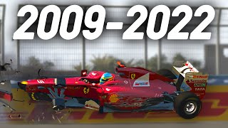 The Evolution Of Crashing In F1 Games 20092022 [upl. by Christa]