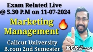 Exam related Special Live Marketing Management Calicut University Bcom 2nd Semester [upl. by Colman]