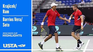 KrajicekRam vs Barrios VeraSoto Highlights  2024 Davis Cup [upl. by Polivy]