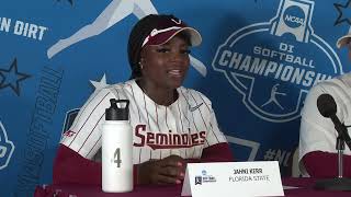 Florida State softball NCAA Regional vs UT Chattanooga post game press conference [upl. by Queen]