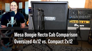 Mesa Boogie Oversized 4x12 vs Compact 2x12 Review Clean Overdrive High Gain amp 8 String Guitar [upl. by Llerdnod]