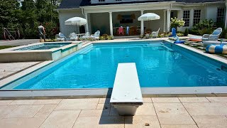 Vinyl liner 20x40 with spill over sundeck complete build Timelapse Inground pool construction [upl. by Onileba92]