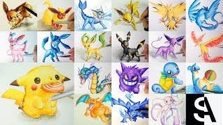 All Pokemon Drawing  Shin Art [upl. by Hillinck]