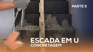 A melhor maneira de fazer a concretagem da escada cascata em U garantido [upl. by Combs]