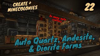 Create  Minecolonies  Auto Quartz Andesite amp Diorite Farms [upl. by Payne]