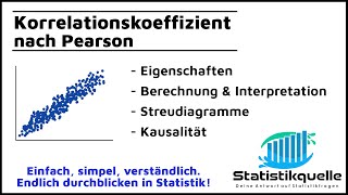 Pearson Korrelationskoeffizient  einfach erklärt [upl. by Adlitam]