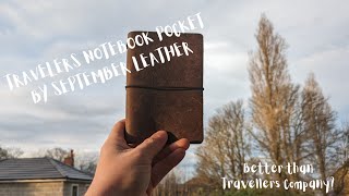 September Leather Pocket Travellers Notebook [upl. by Reizarf]