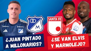 ¿Juan Pintado a Millonarios ¿Se Van Elvis y Marmolejo de Santa Fe  FutbolDC [upl. by Duaner]