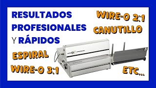 Ⓜ️ Perforadora de PEINES INTERCAMBIABLES espiral y wireo semiautomática SUPER 360 E [upl. by Orvah]