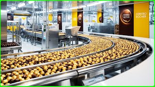 FERRERO ROCHER MEGA FACTORY  Making of Ferrero Rocher with Food Processing Technology [upl. by Adnyc]