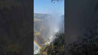 The beautiful Victoria waterfalls on Zambezi River with the Rainbow [upl. by Merilee]