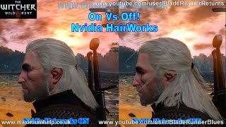 On vs Off Nvidia HairWorks The Witcher 3 Wild Hunt Gameplay at Maximum Graphical Settings PC 1080p [upl. by Esertap]