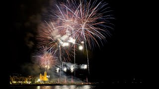 Castell de foc  Fireworks  Fuegos Artificiales  Festa Major Sitges 2024 [upl. by Nawaj]