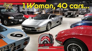 Private Car Cave Garage Tour  One womans £1m Toyota Jag XJ220 and 40 others [upl. by Euqimod]