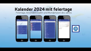 Kalender 2024 mit feiertage [upl. by Angelle]