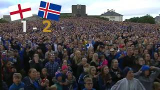 Icelanders in Reykjavik watching match England  Iceland [upl. by Htidirrem]