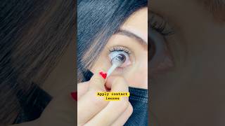 How to apply lenses Easy way✨ youtubeshorts makeup shorts [upl. by Halie28]