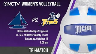 NJCAA Womens Volleyball Chesapeake College Skipjacks vs Community College of Beaver County Titans [upl. by Popelka]