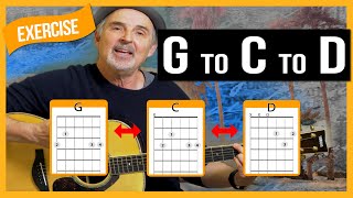 Chord Changing Exercises G to C to D [upl. by Battista848]