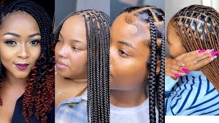 Nywele za vitunguu vya njia tatu How to styles classic knotless for beginning new knotless styles [upl. by Enitnemelc]