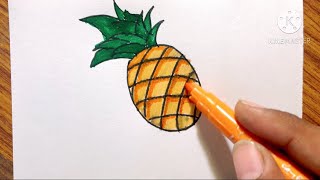 Pineapple easy drawing [upl. by Noned]