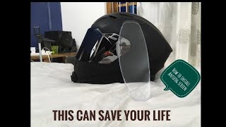 How to install Antifog screen on Helmet visor ✅ LIFE SAVER SMK HELMET ✅ [upl. by Keeryt]