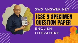 Detailed Answer key to ICSE 9th class English Literature Specimen Paper 2024  SWS  T S Sudhir [upl. by Turoff]