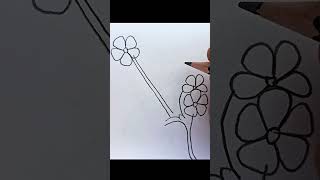 Brunnera art easyflowerdrawingforkids drawing pencilsketchtutorialforbeginners india flowers [upl. by Jeffers522]