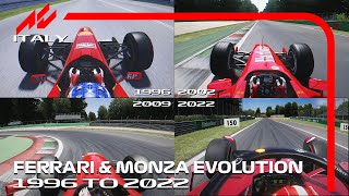 26 Years of Onboard Evolution of Ferrari and Monza in 9 minutes 19962022  AssettoCorsa [upl. by Arriek]