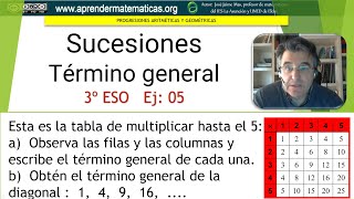 Sucesiones Término general Tabla de multiplicar 3eso 04 005 José Jaime Mas [upl. by Idolah]