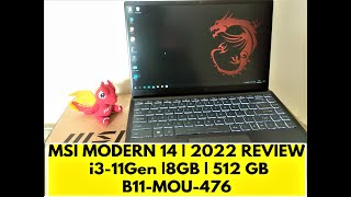 msi modern 14 i3 11th gen 2022 review [upl. by Sakiv481]