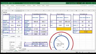 Ejercicio de intercambiador doble tubo con hoja de cálculo [upl. by Ahsyekal]