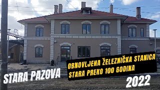 Obnovljena železnička stanica Stara Pazova na pruzi BeogradNovi Sad HD Video 1080 p [upl. by Ahsaei814]