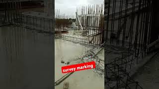 survey marking work survey wall column civilengineering slab building [upl. by Nalyorf147]