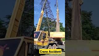 Crane Accident  Heavy Vehicle Accident  Crane Job  Heavy Job Crane Accident [upl. by Ellerahs]