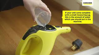 Karcher SC1 Hand Held Steam Cleaner  How To Produce Steam [upl. by Creamer556]