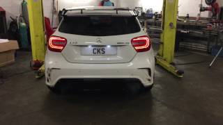 AMG A45 CKS Sport Exhaust Downpipe and Styling [upl. by Airbmat]