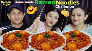 KOREAN STYLE HOMEMADE RAMEN NOODLES CHALLENGE MeroNepaliKitchen [upl. by Gilletta174]