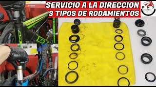 COMO HACER EL SERVICIO MANTENIMIENTO DIRECCION BICICLETA RODAMIETOS SELLADOS Y CONVENCIONALES MTB [upl. by Henke]