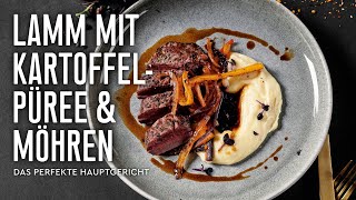 Lamm mit Kartoffelpüree amp Möhren  Rezept Lamm Rezept mit Püree amp Karotten Fleischgericht [upl. by Naaman]