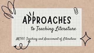 Approaches to Teaching Literature [upl. by Viridissa303]